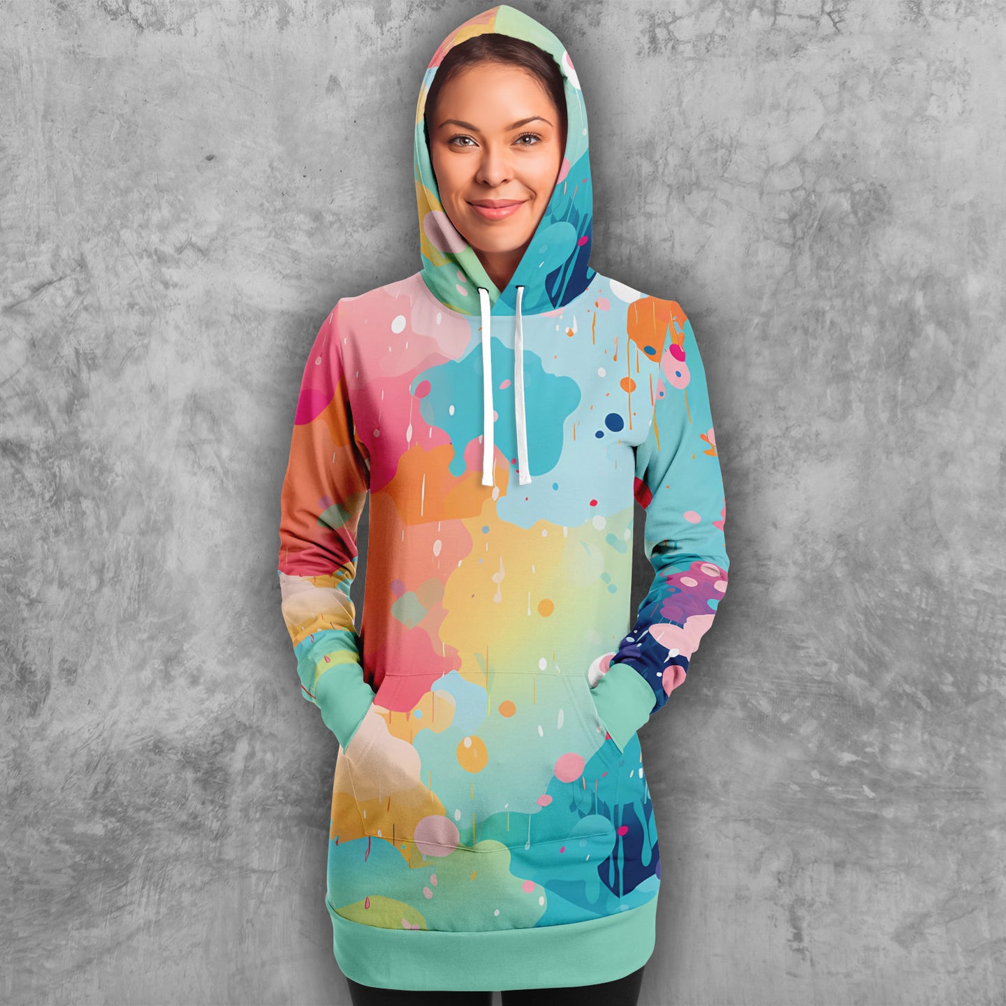 Pastel Fan - Hooded Dress