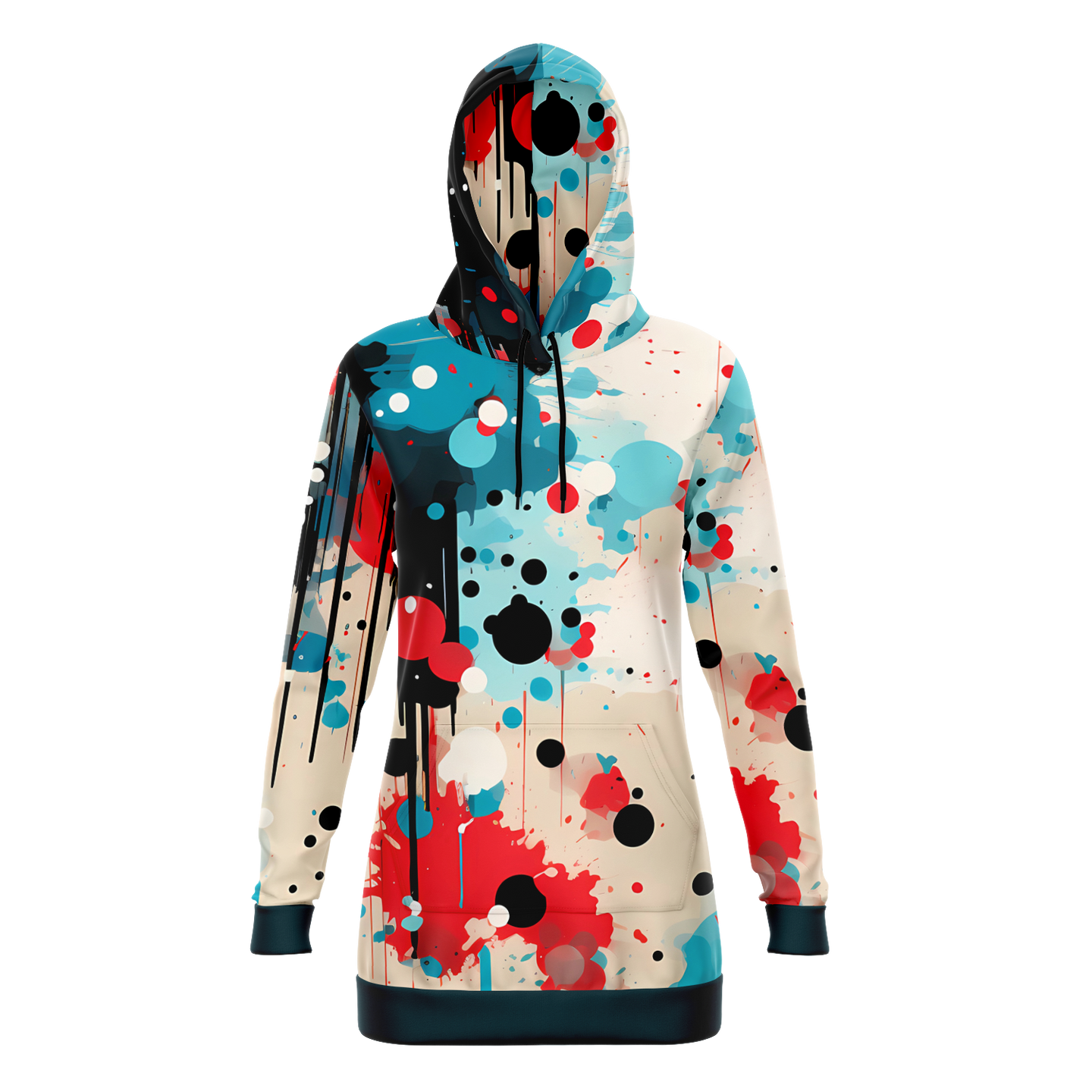 Blue Splash - Hooded Dress