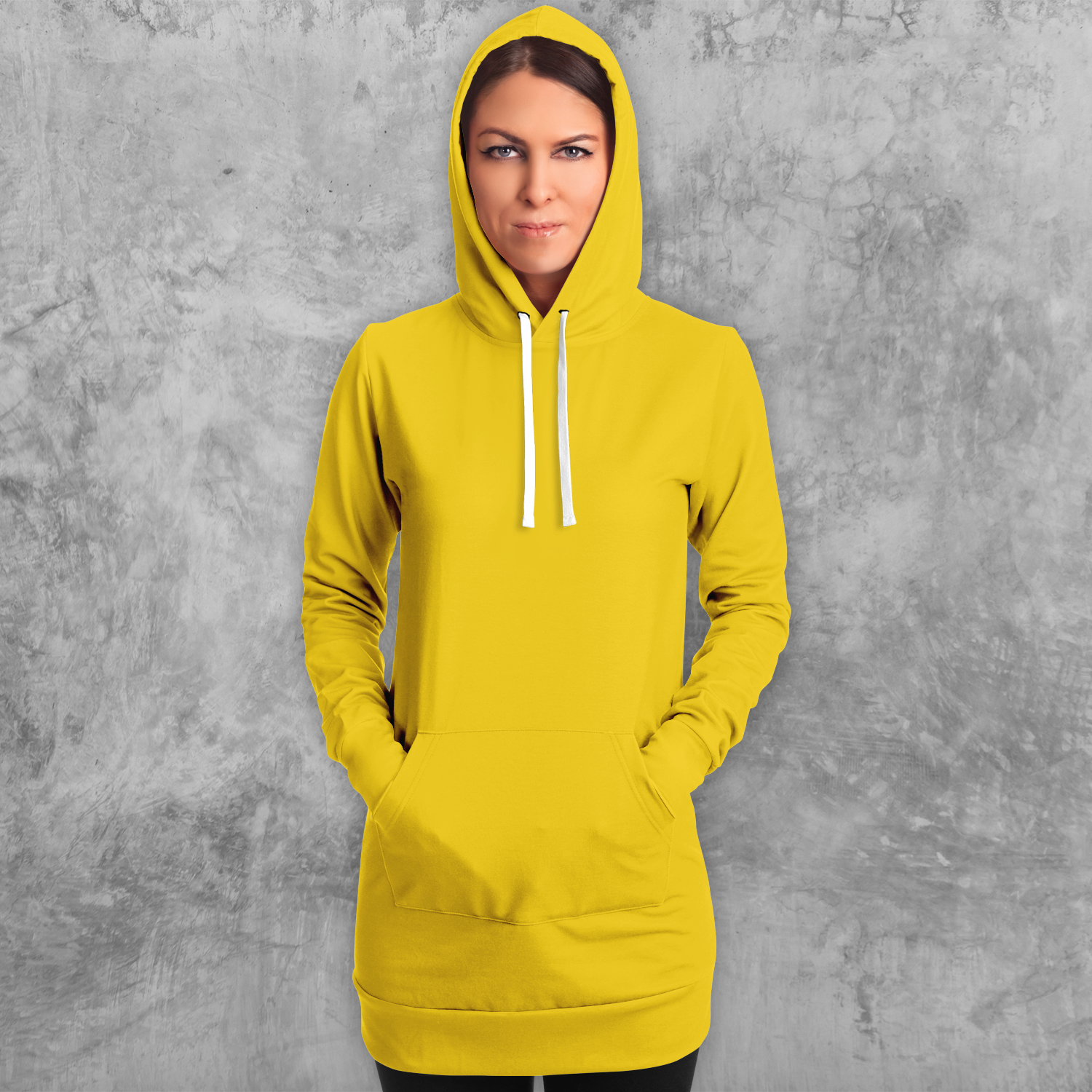 oversized yellow hoodie dress Zara Yellow Oversized Pullover Hoodie Dress Women's Size Large