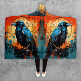 Sunset Crows - Hooded Blanket