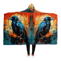 Sunset Crows - Hooded Blanket